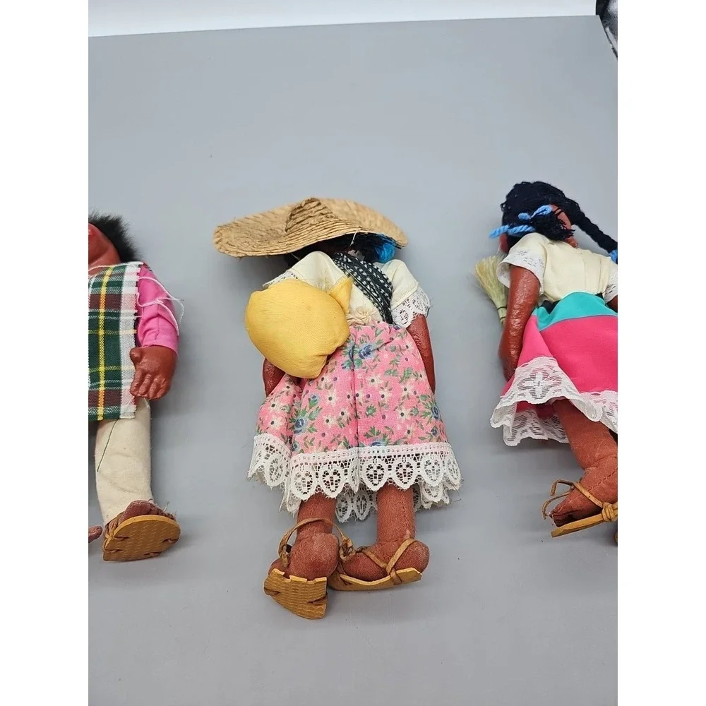 Vintage Mexican Folk Art Oil Cloth Peasant 10