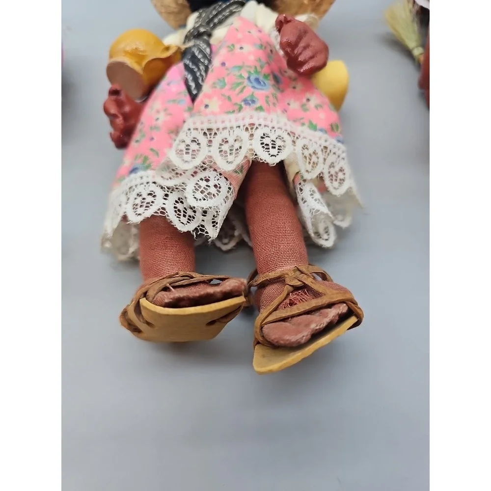 Vintage Mexican Folk Art Oil Cloth Peasant 10