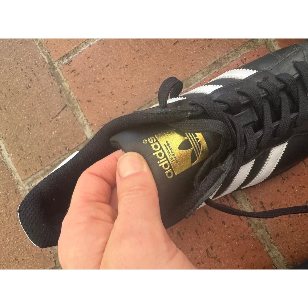 Adidas Originals Superstar Black White Gold Shell Toe Mens Shoes B39397 Size 8.5