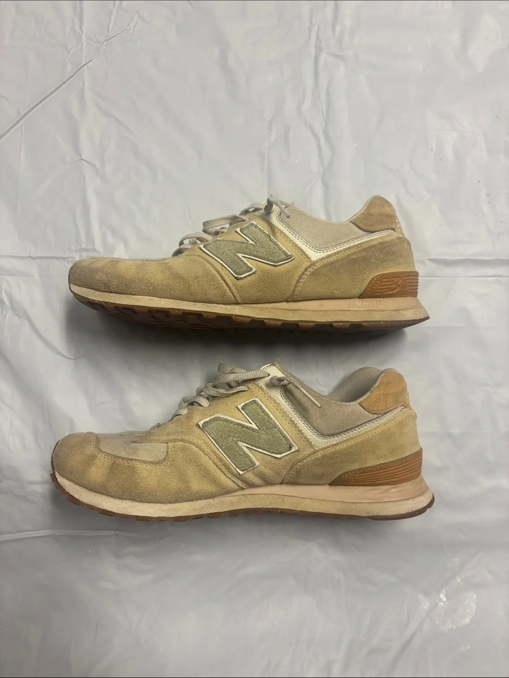 New Balance worn white