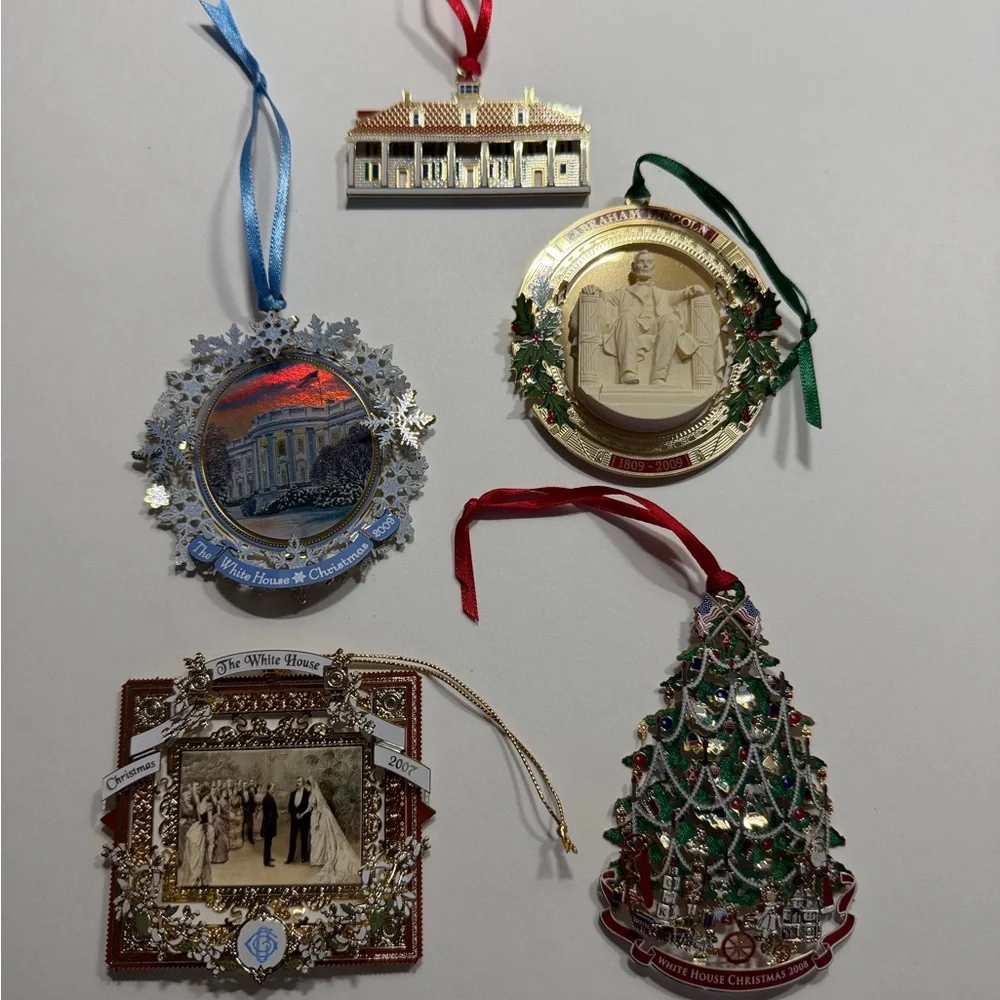 White House Historical Ornaments Lot of 5‎