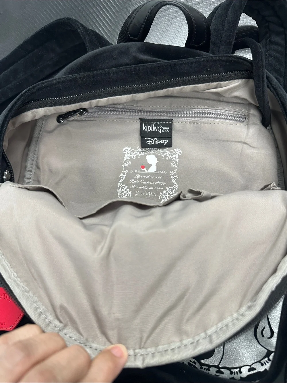 Kipling medium velvet backpack