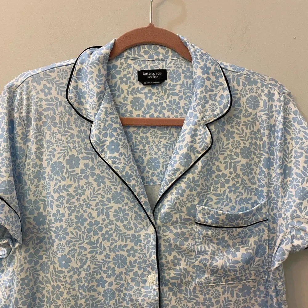 Kate Spade White Floral Top Pajama Women Size M