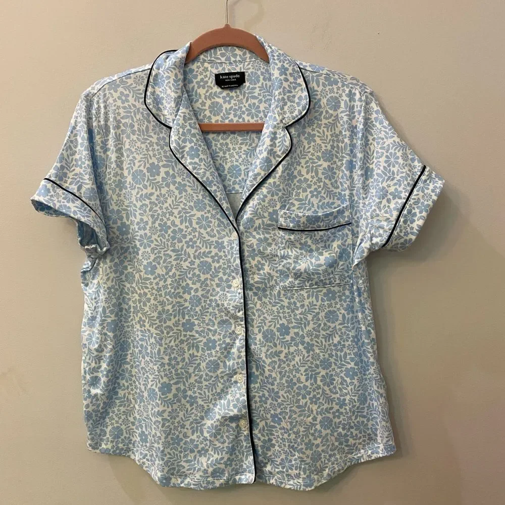 Kate Spade White Floral Top Pajama Women Size M