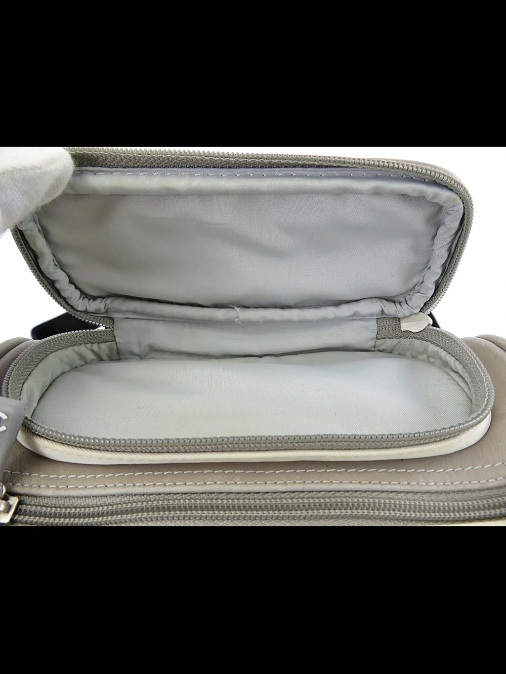 CHANEL Cream and Taupe Men's Canvas Backpack with Black Straps