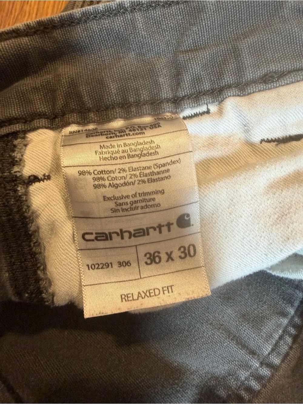 Carhartt “Thrashed” Gray Work Pants- size 36x30 (007)