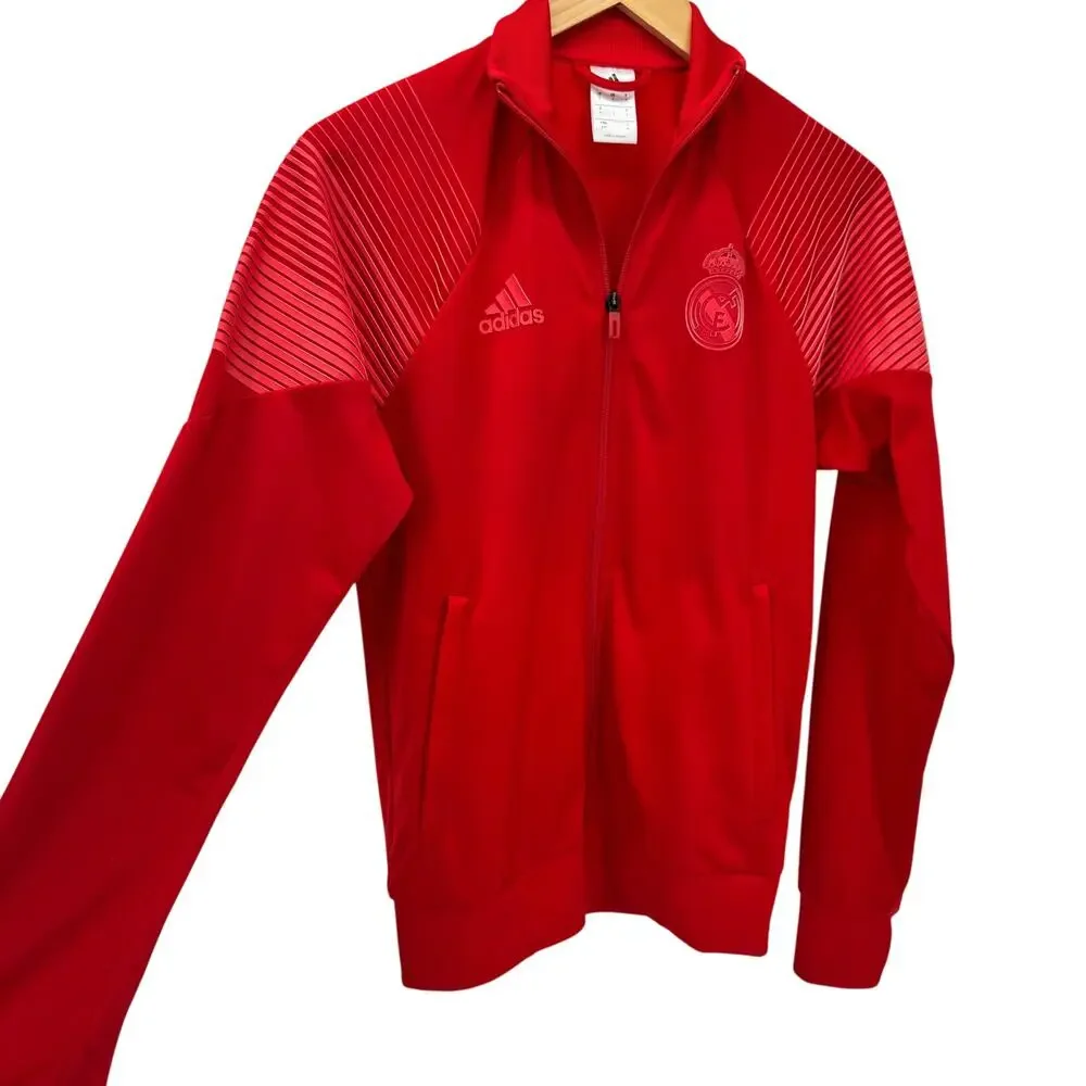 adidas Real Madrid Jacket Mens‎ Small Red Soccer FC Icon Track Top Full Zip 2018