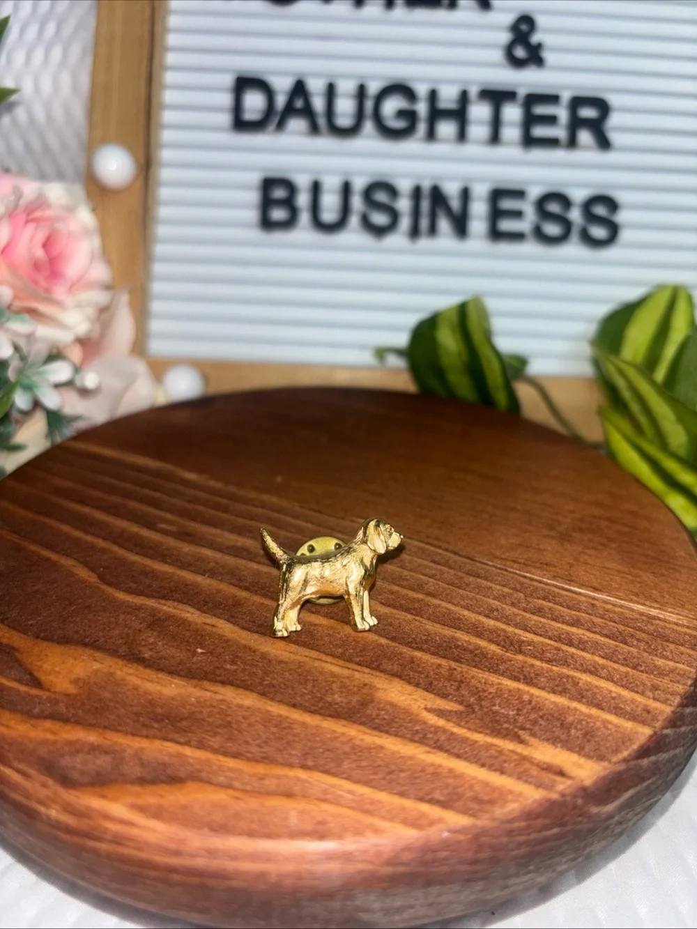 Gold Dog Lapel Pin - Decorative Pet Accessory