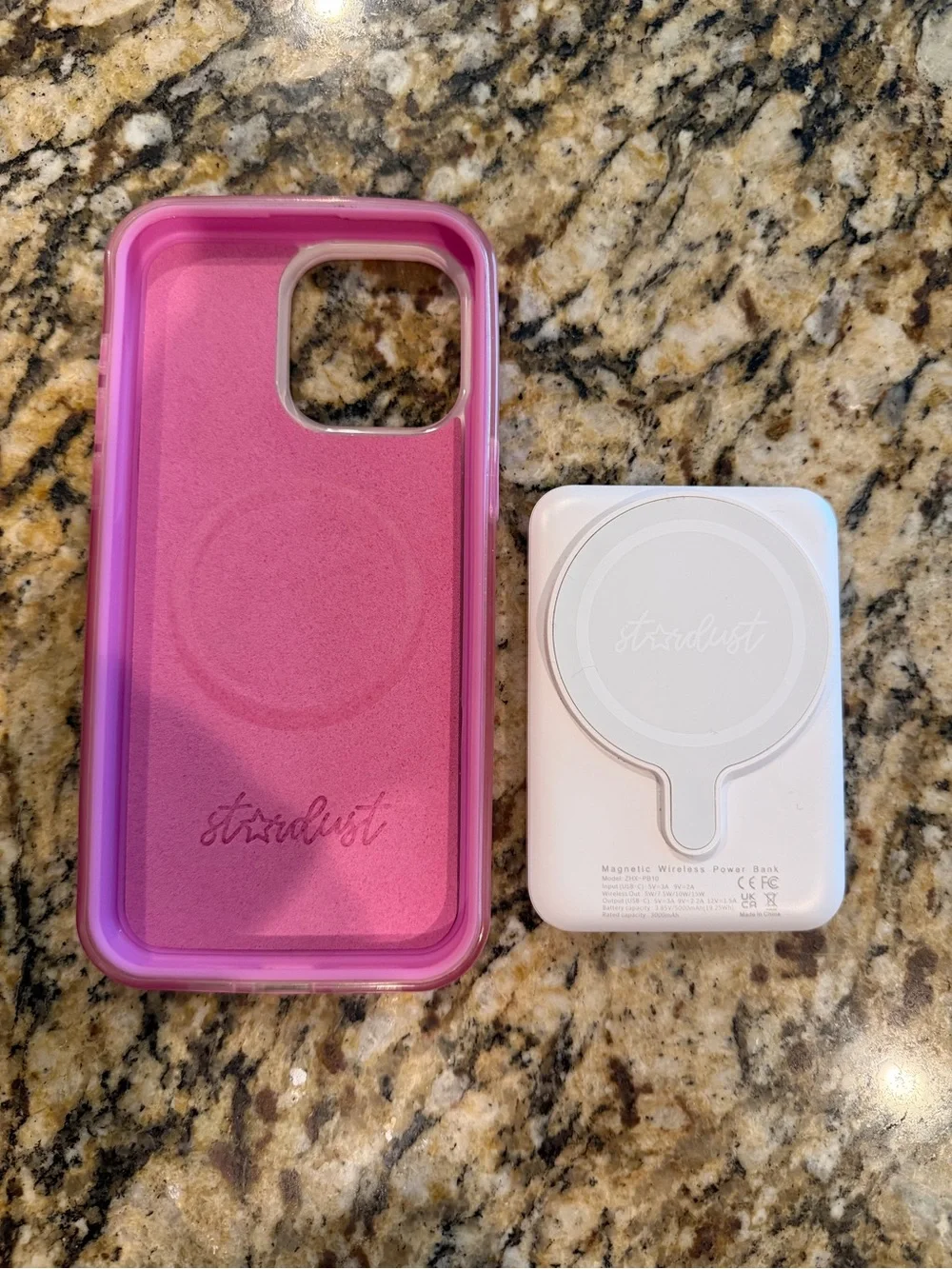Stardust iPhone 15 Pro Max Case and Matching Power Bank