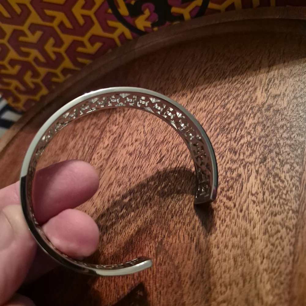 Tory Burch Silver Cuff Bracelet Double T Design