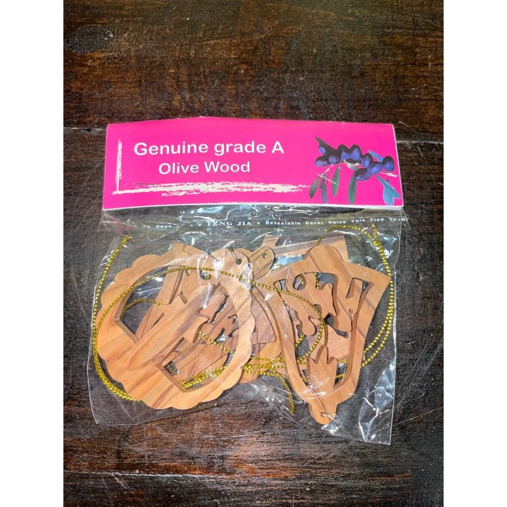 Bethlehem Holy Land Souvenir Olive Wood Ornaments Nativity Christmas Set 10‎