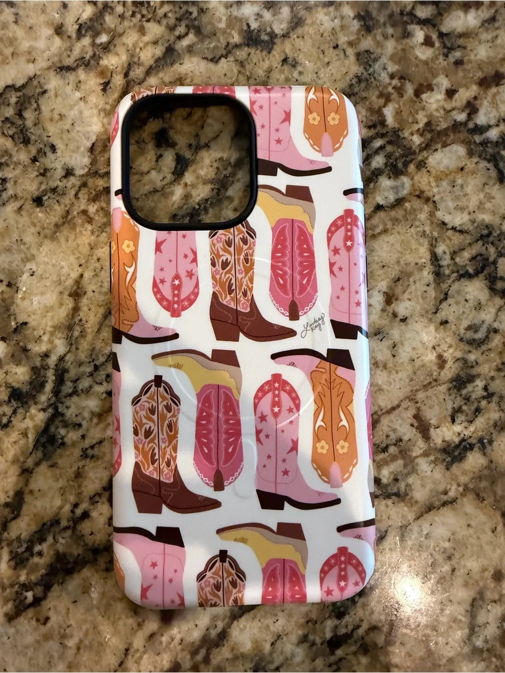 Stylish Cowboy Boot Pattern Phone Case - iPhone 15 Pro Max
