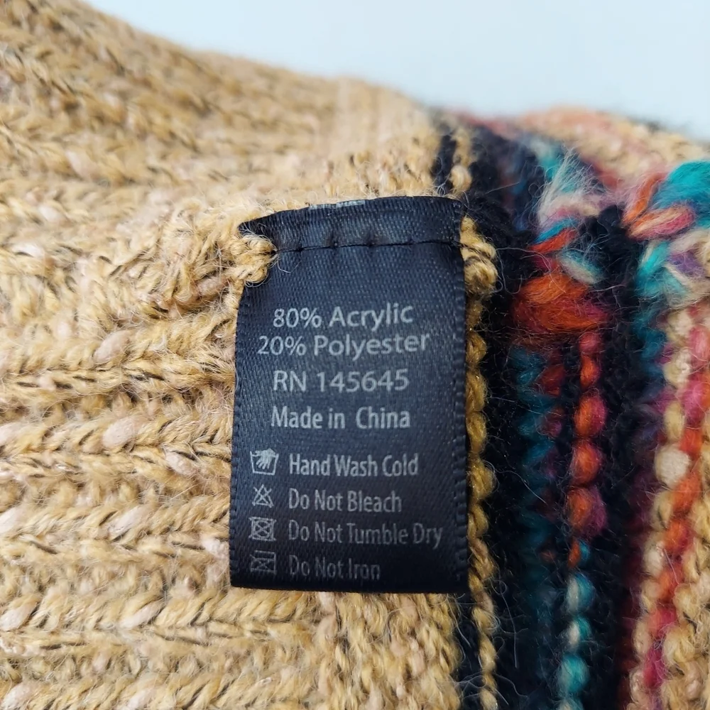L.I.B New York Hat Beanie Mustard Yellow Womens Cable Knit Warm Faux Fur Pom New
