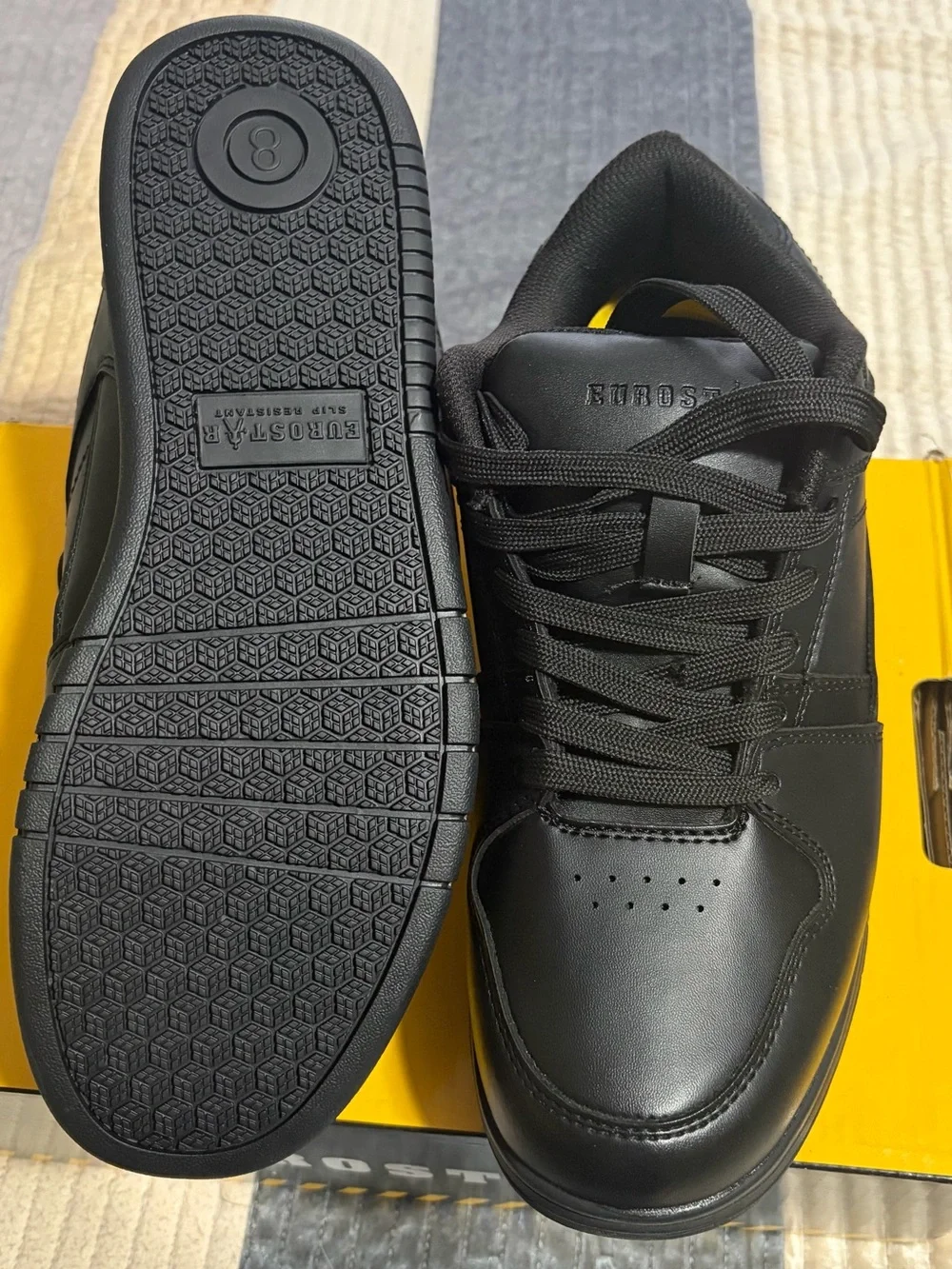 Men's Black Work-Ready Leather Sneakers