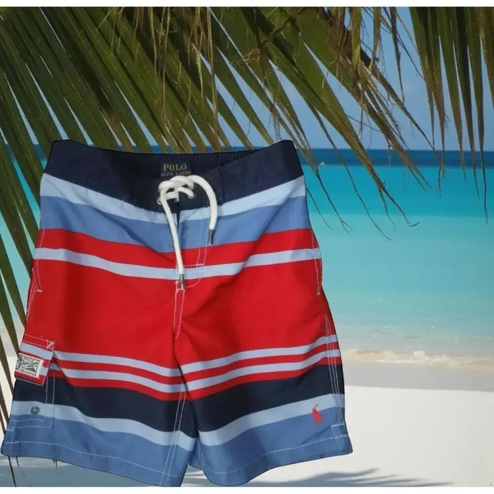 Polo Ralph Lauren $44 Vacation Beach  Boys Summer Swim Shorts Trunks  Size 5