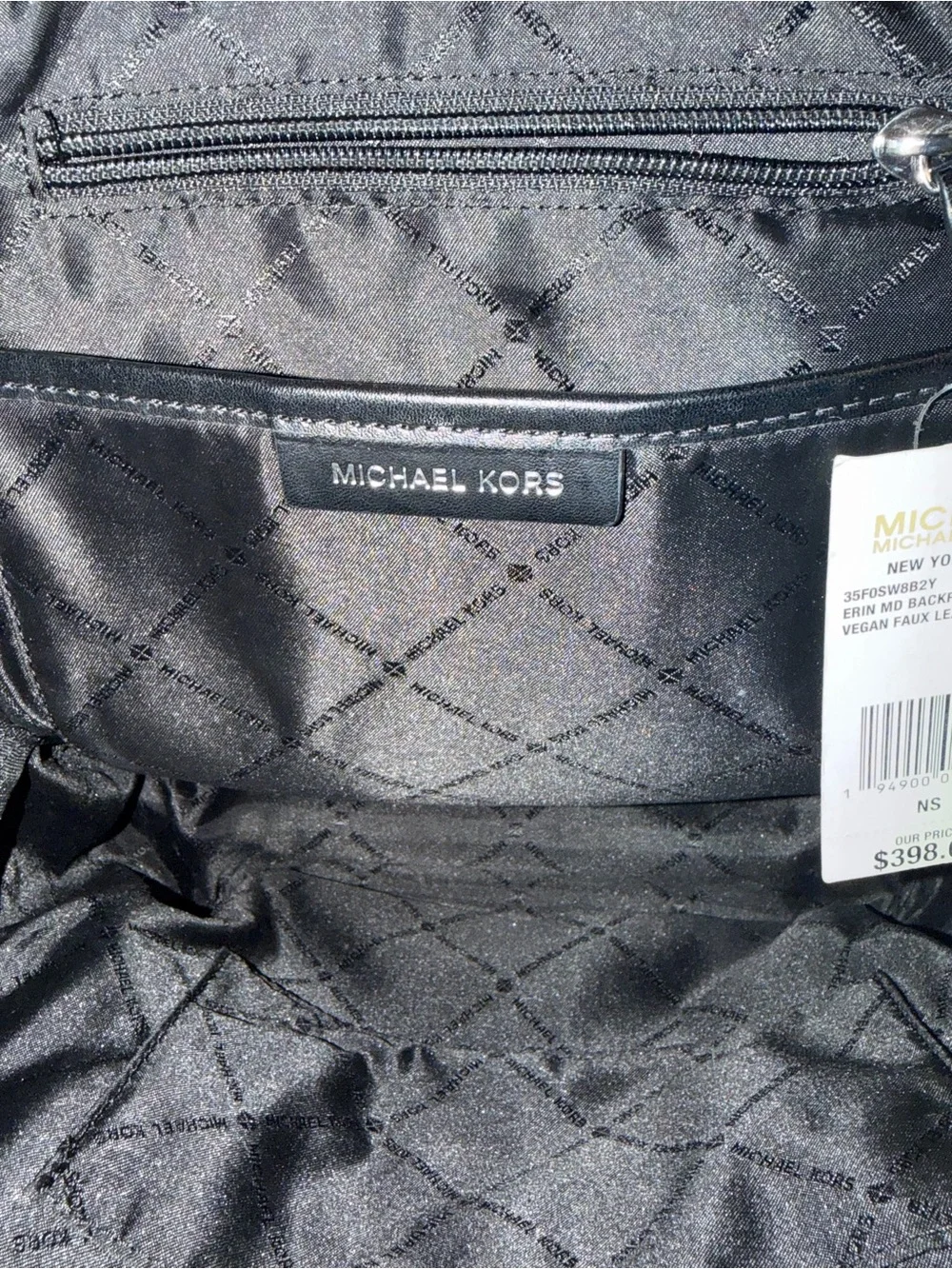 Michael Kors Graffiti Erin Black & White Logo Medium Backpack - NWT