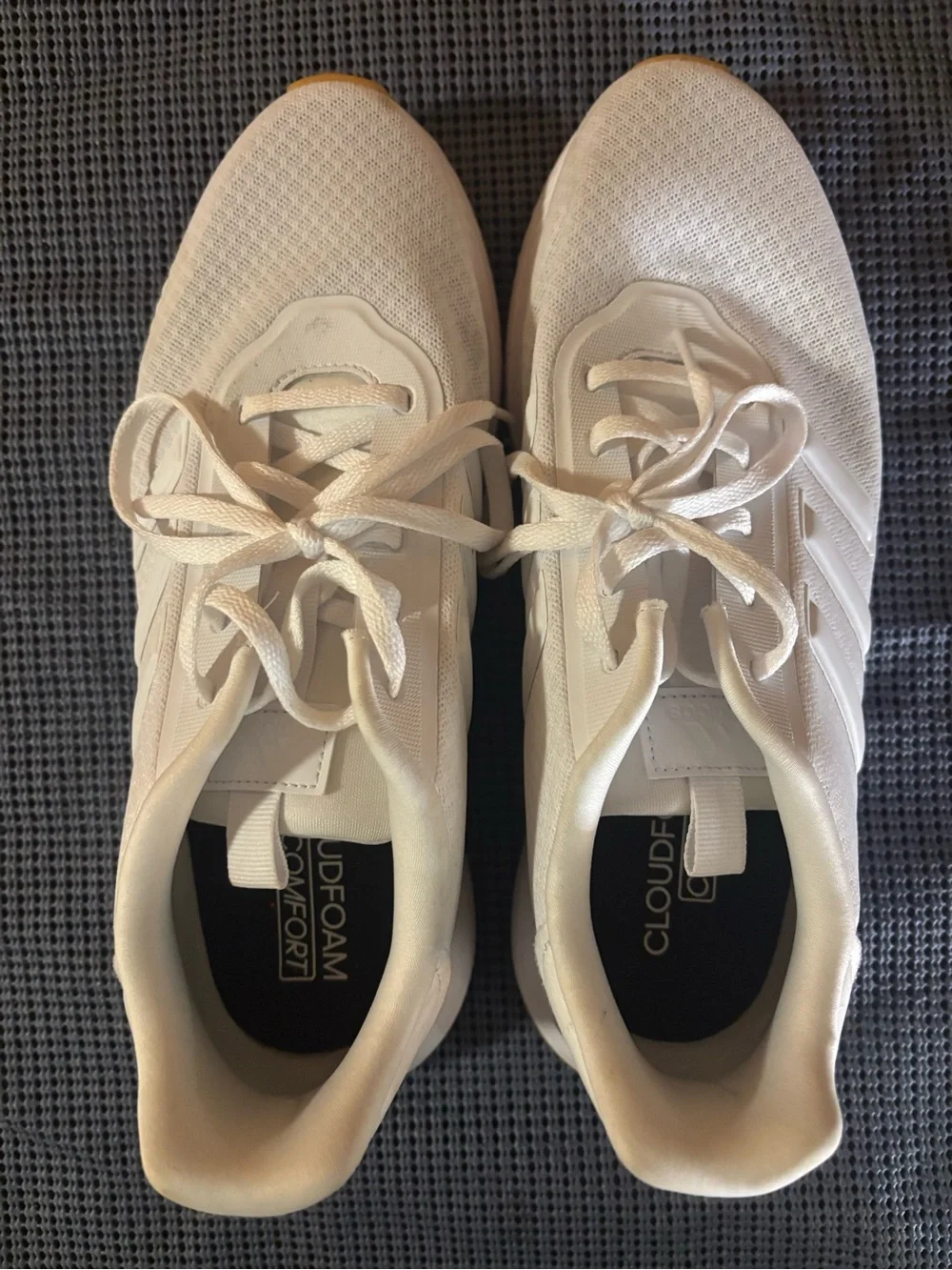 adidas White Sneakers with Gum Rubber Outsole