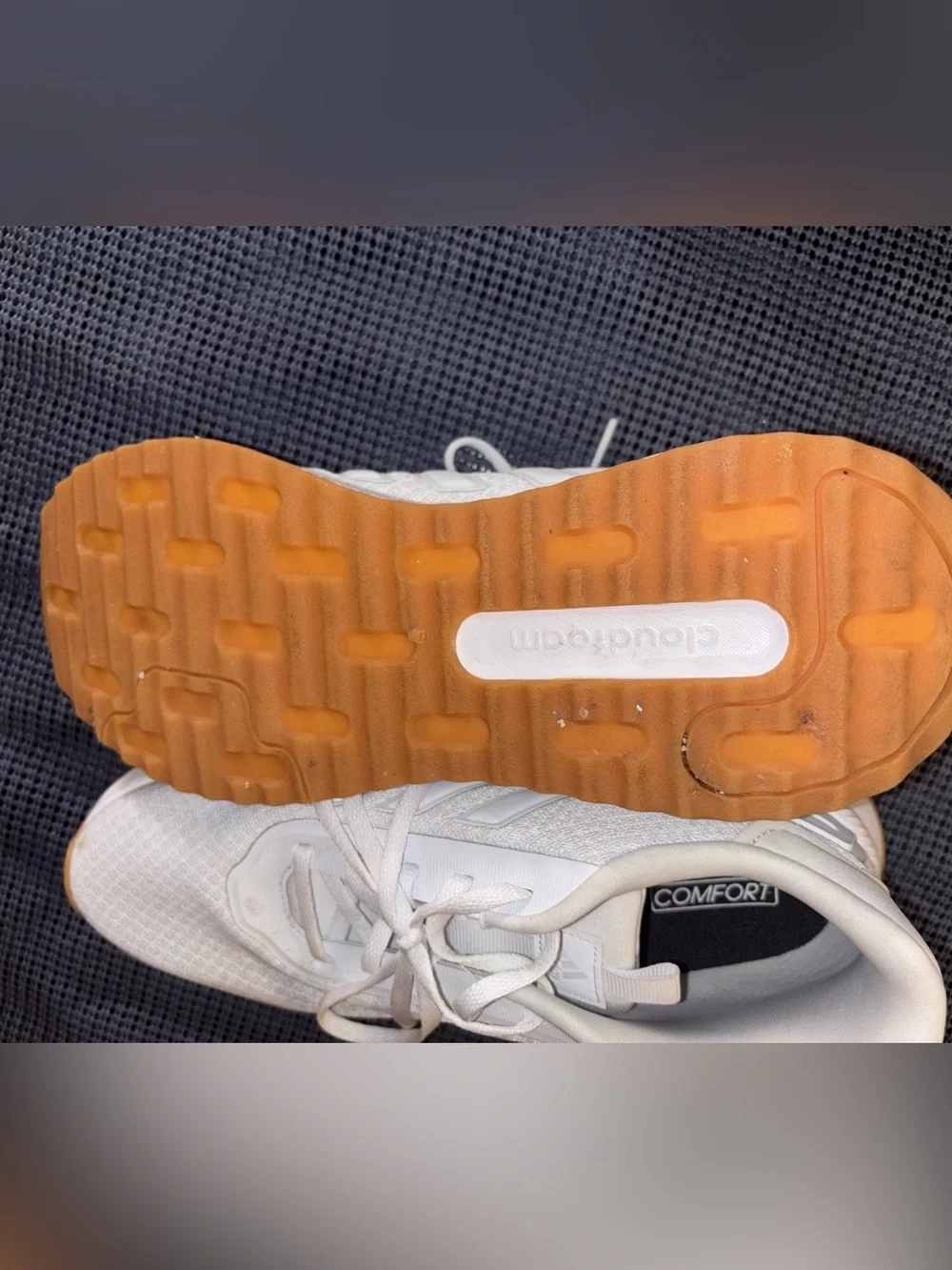 adidas White Sneakers with Gum Rubber Outsole