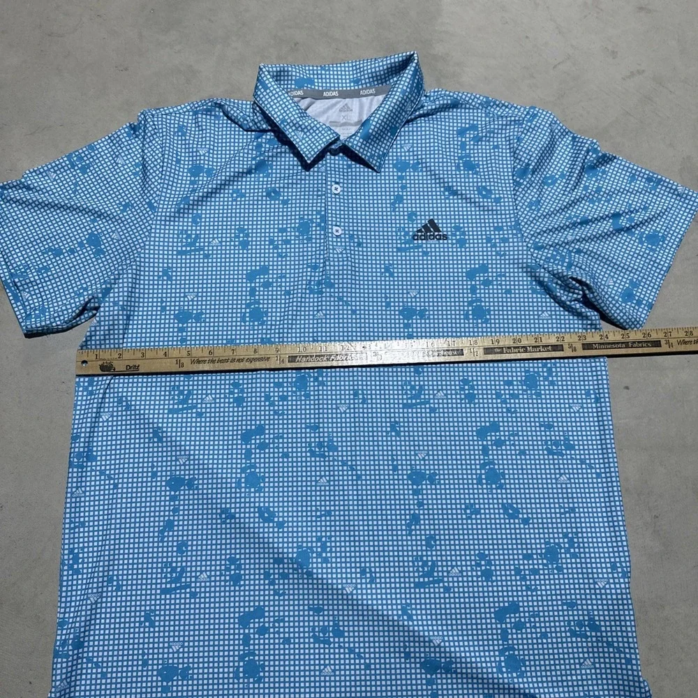 Adidas Golf Blue Night Camo Print Shirt Men's SZ XL Polo Collared Lightweight