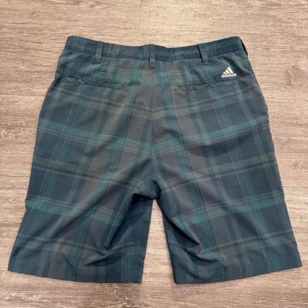 Adidas Shorts Mens 32 Blue Plaid Golf 8.5