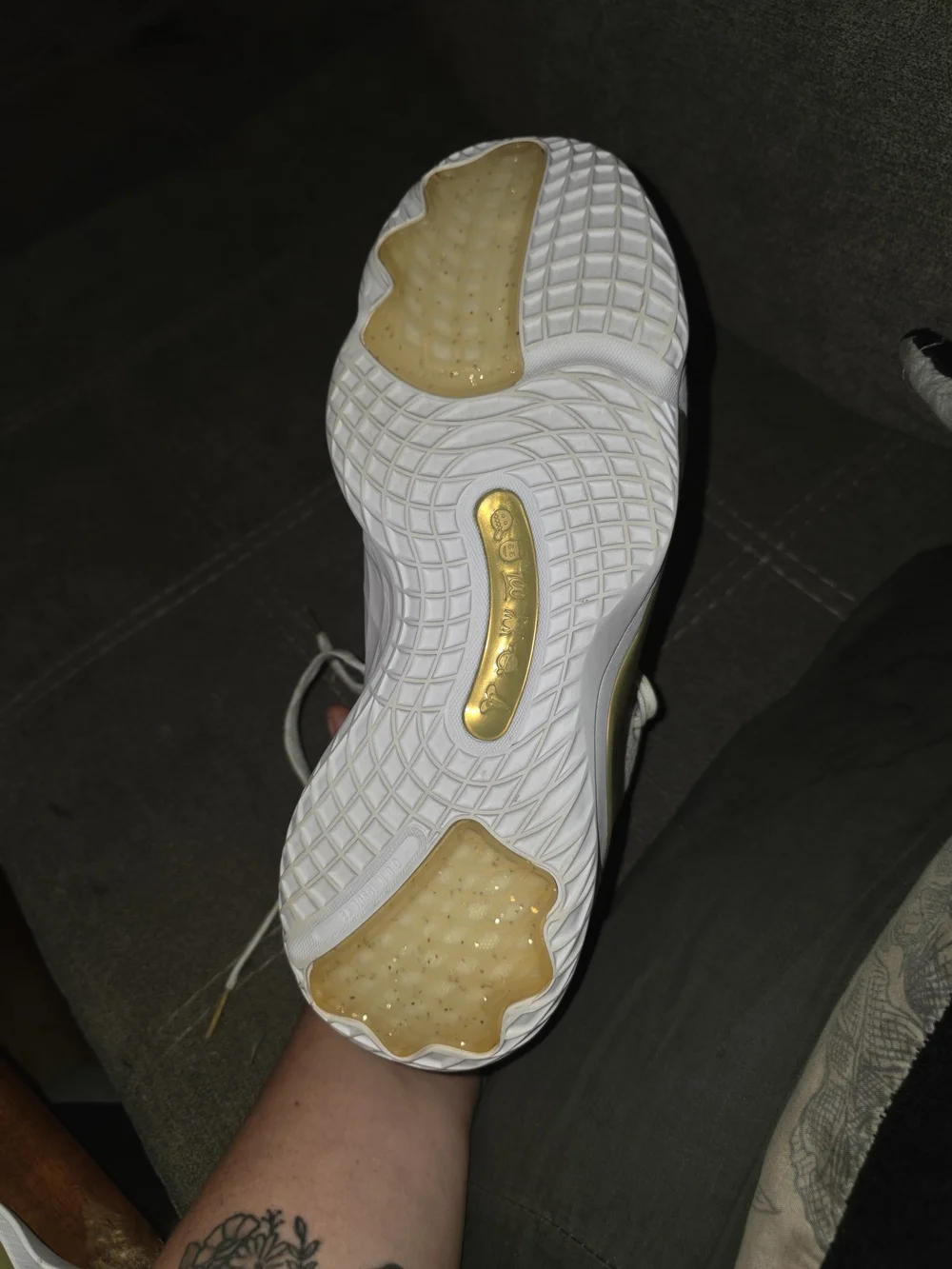Adidas Hoops White & Gold Basketball Shoe