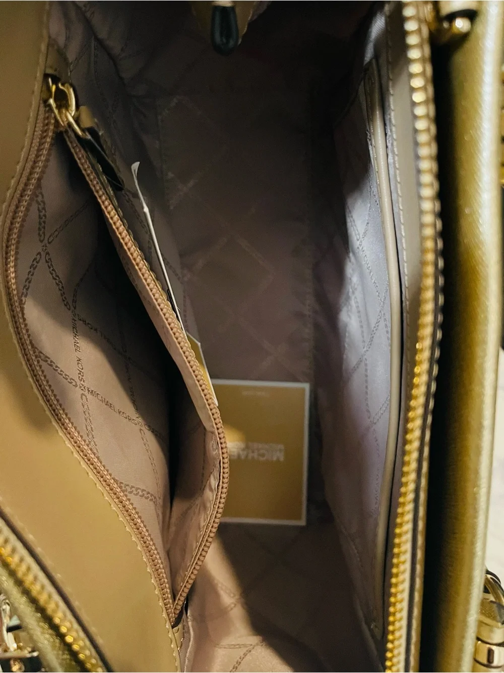 Michael Kors Metallic Gold Saffiano Satchel