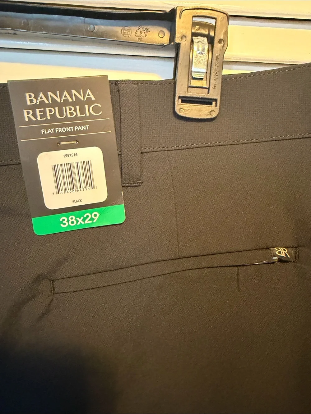 NWT Banana Republic Men’s Flat Front Pants 38x29 Black