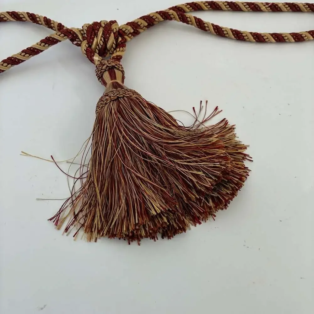 Traditional Burgundy and Gold Tassel Curtain Tieback