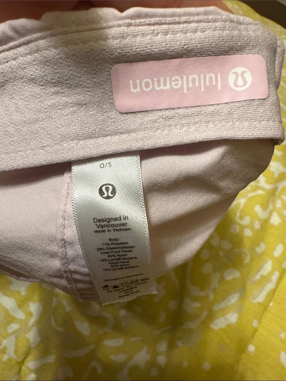 lululemon athletica light pink baseball cap with pink logo