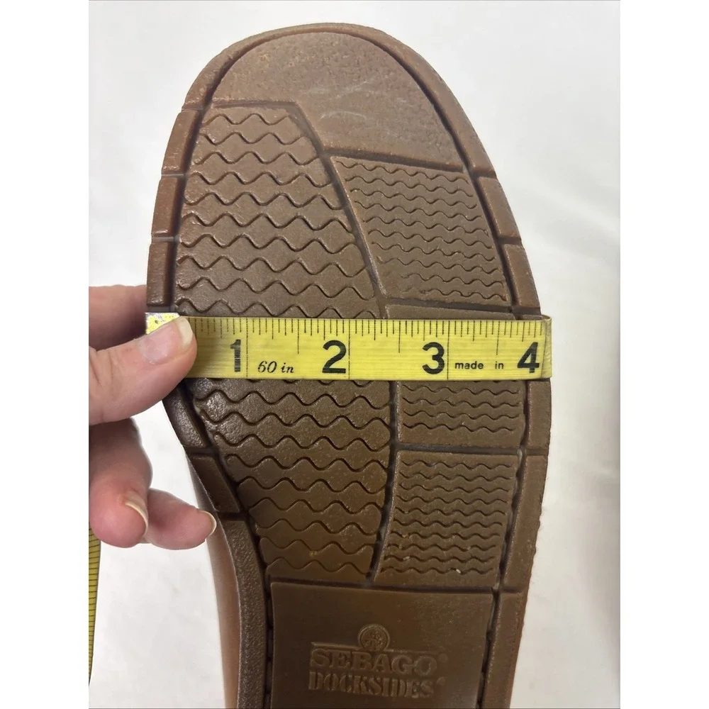 Sebago Docksides Waxed Leather Boat Shoes Schooner Mens 11N Brown Preppy