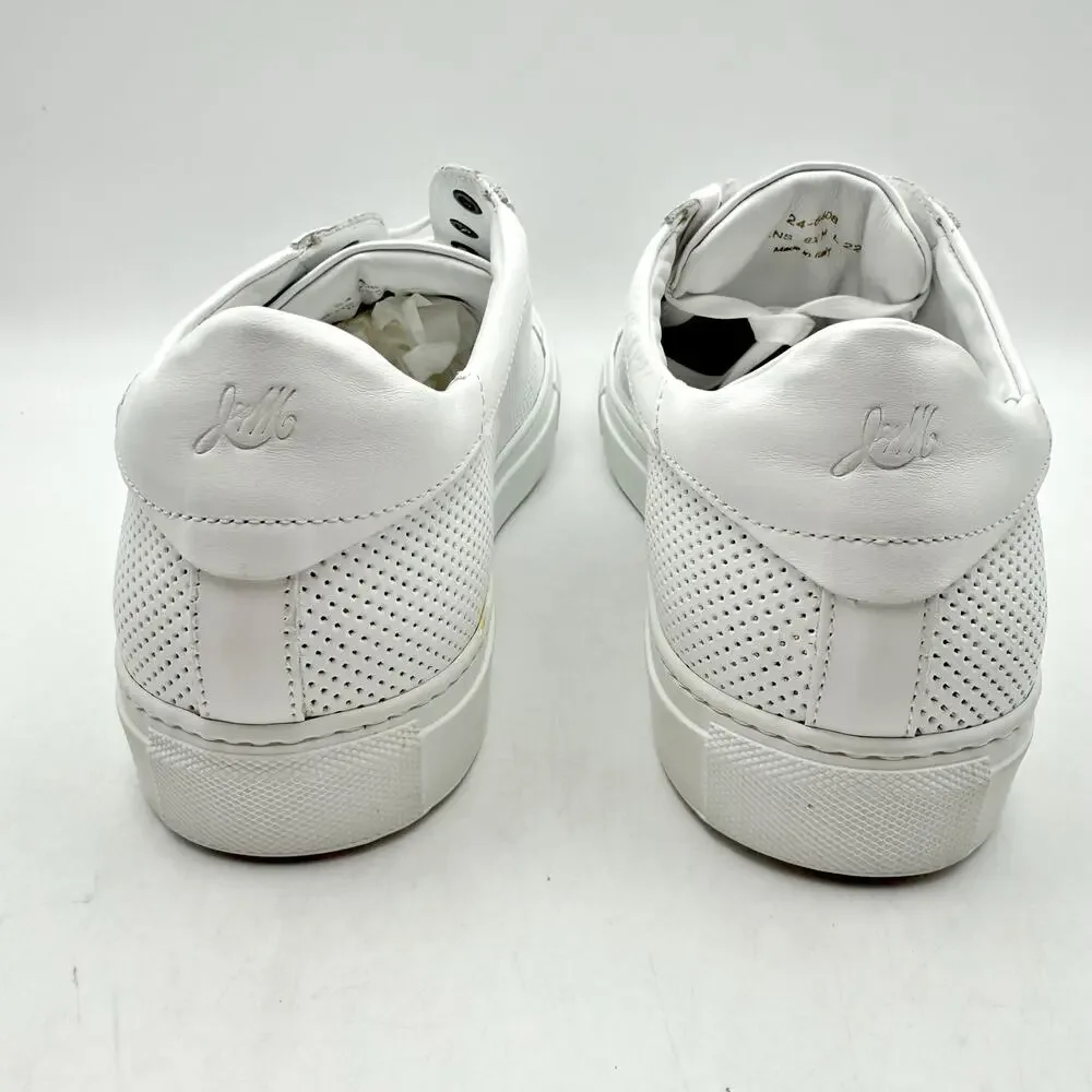 Johnston & Murphy Mens Jake Perf U Lace to Toe Sneaker US 8.5 White Leather EUC