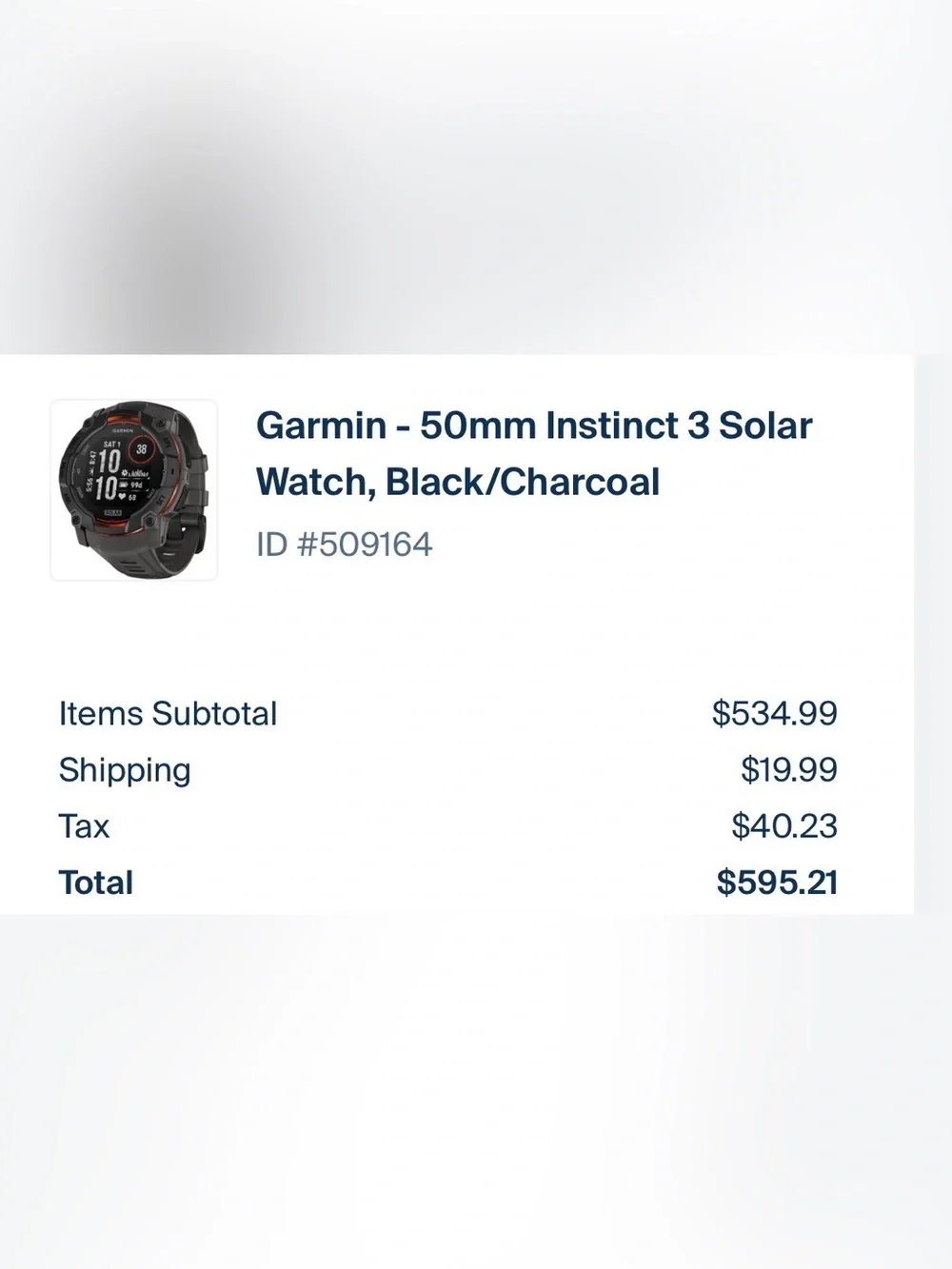 garmin Instinct 3 Solar 50mm Smartwatch - Black with Red Accents