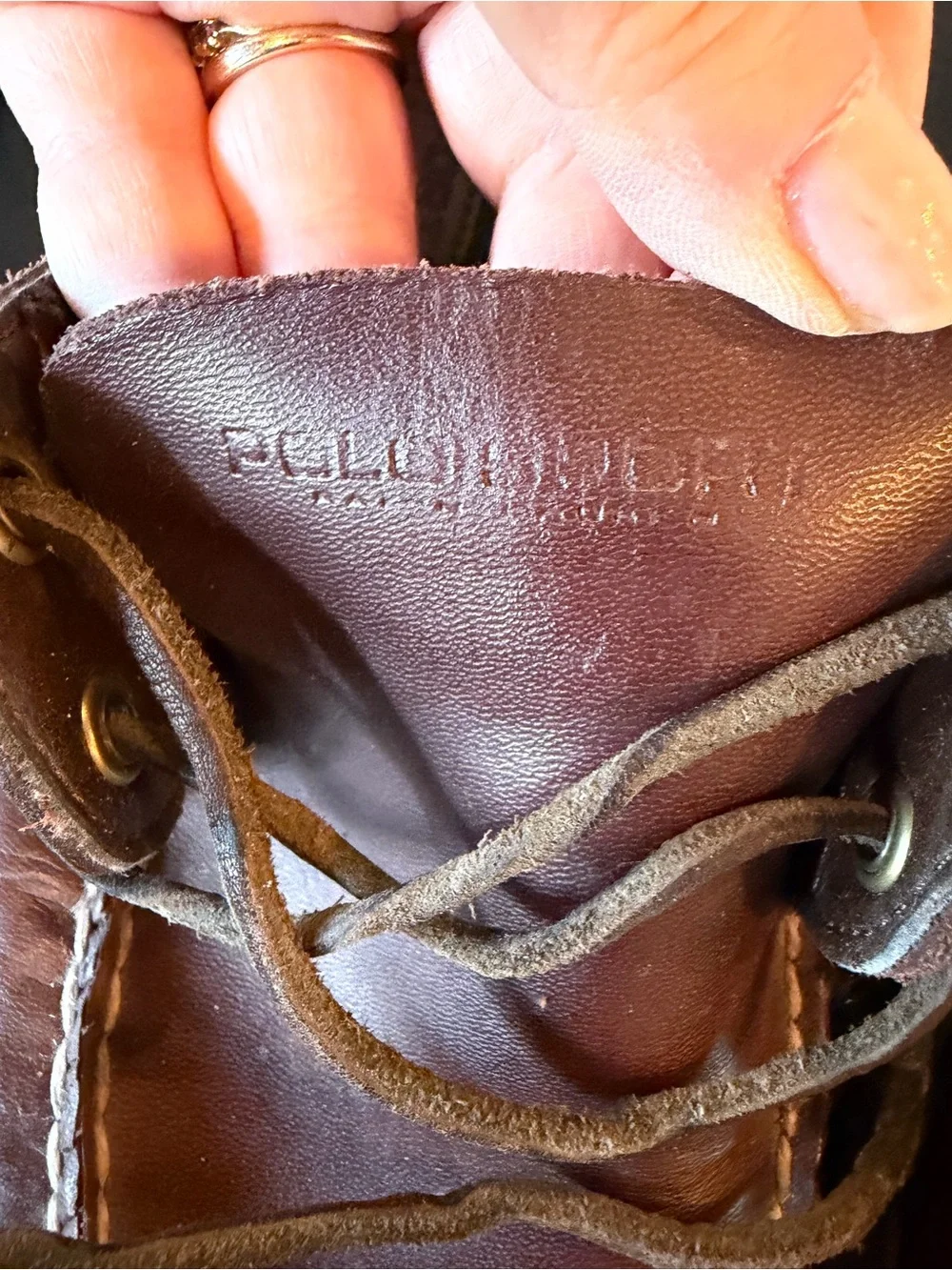 Polo Sport Ralph Lauren Brown Leather Boat Shoes