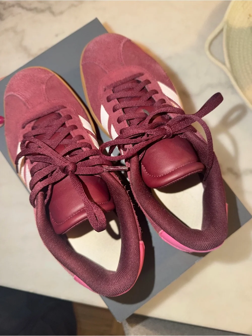 adidas burgundy white