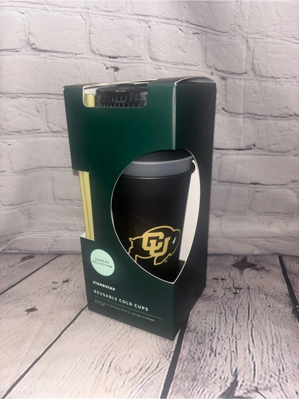 Starbucks University of Colorado Set Of 5 Reusable Cold Cups Campus Collection