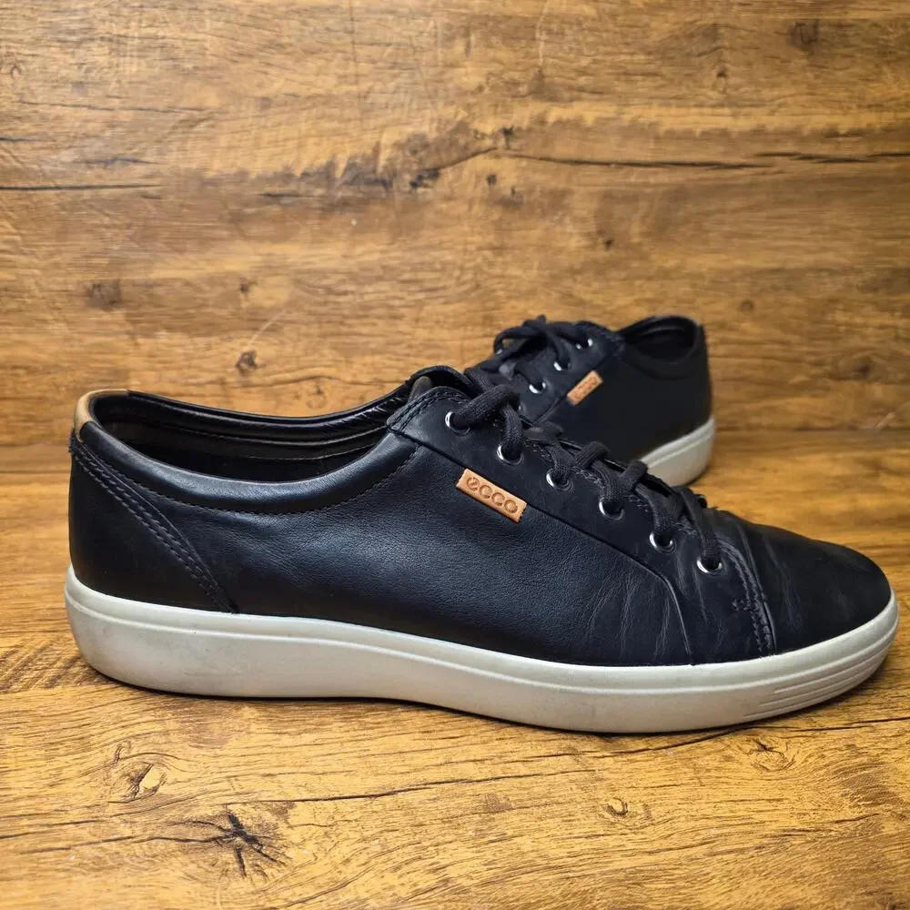 ECCO Soft 7 black leather Mens Sneakers size 46 US12