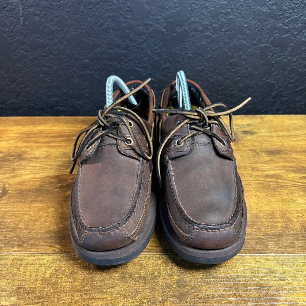 Timberland 71024 Brown Genuine Leather Boat Shoes Mens 8M