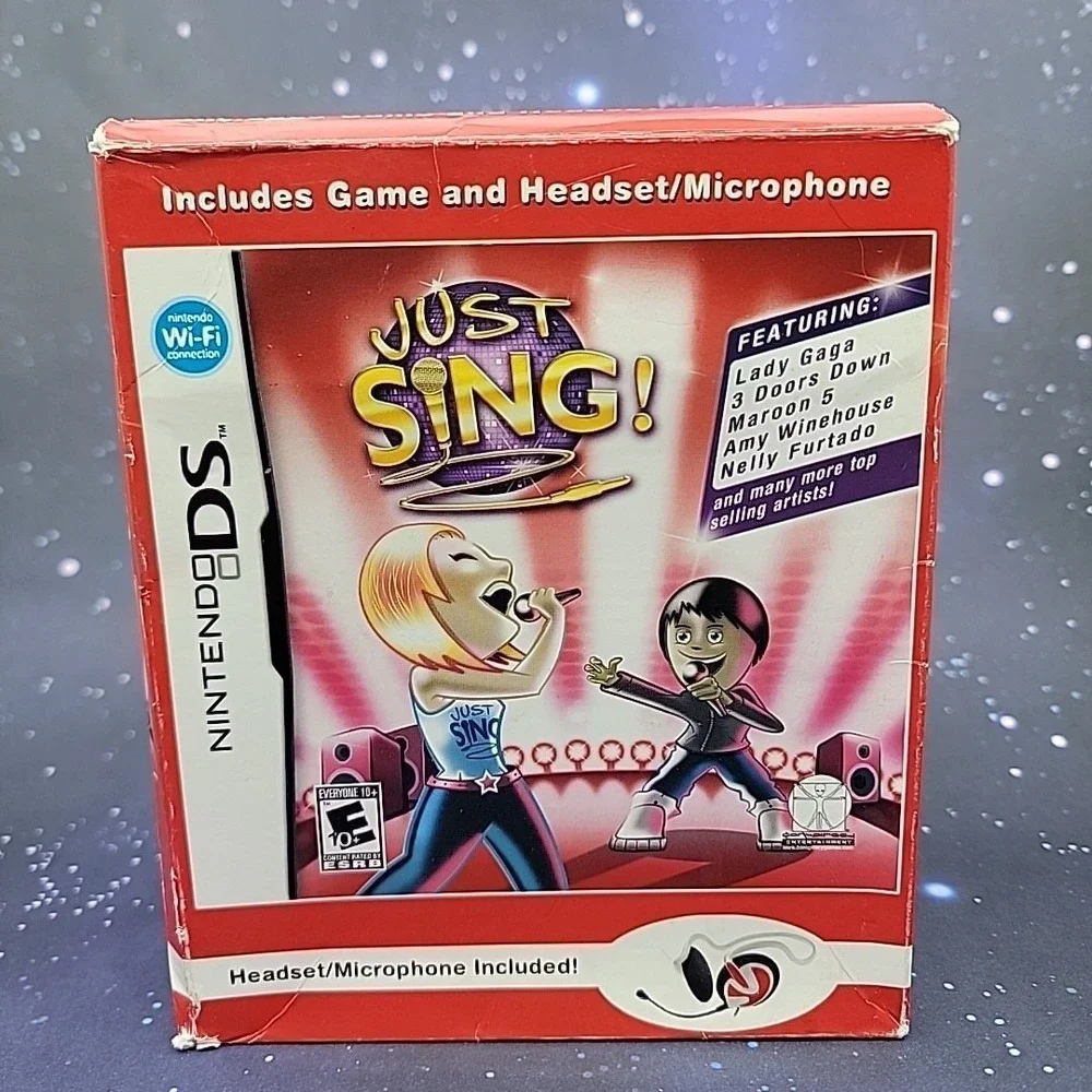 Just Sing! (Nintendo DS) Box Set W/Headset And Microphone Video Game