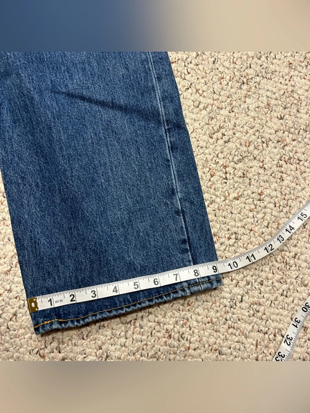 Levi’s Premium Mens 501 Button-Fly Straight Fit Blue Jeans 38x34 Big E