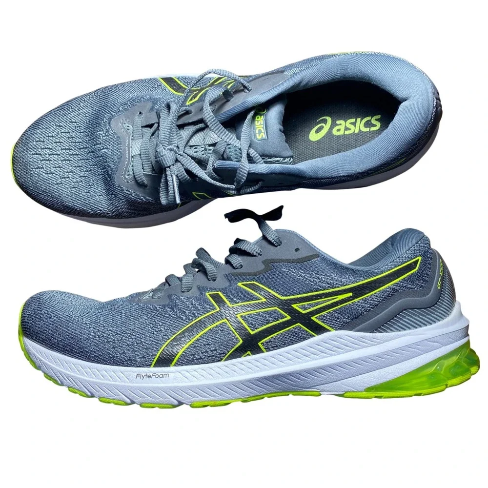 Asics GT-1000 11 Mens Running Shoes Grey Hazard Green 1011B354 Size 12