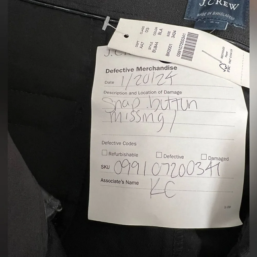 J. Crew nwd missing