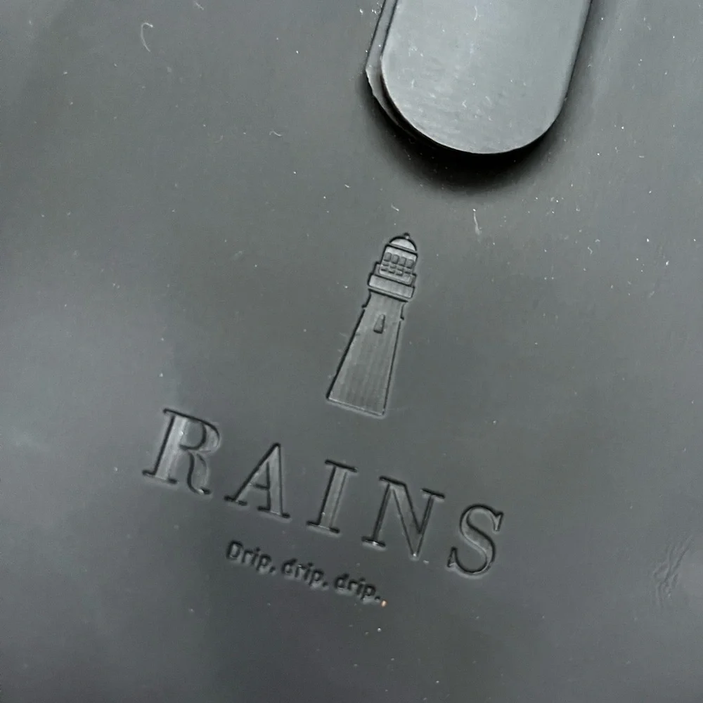 Rains Black Waterproof Roll-Top Backpack