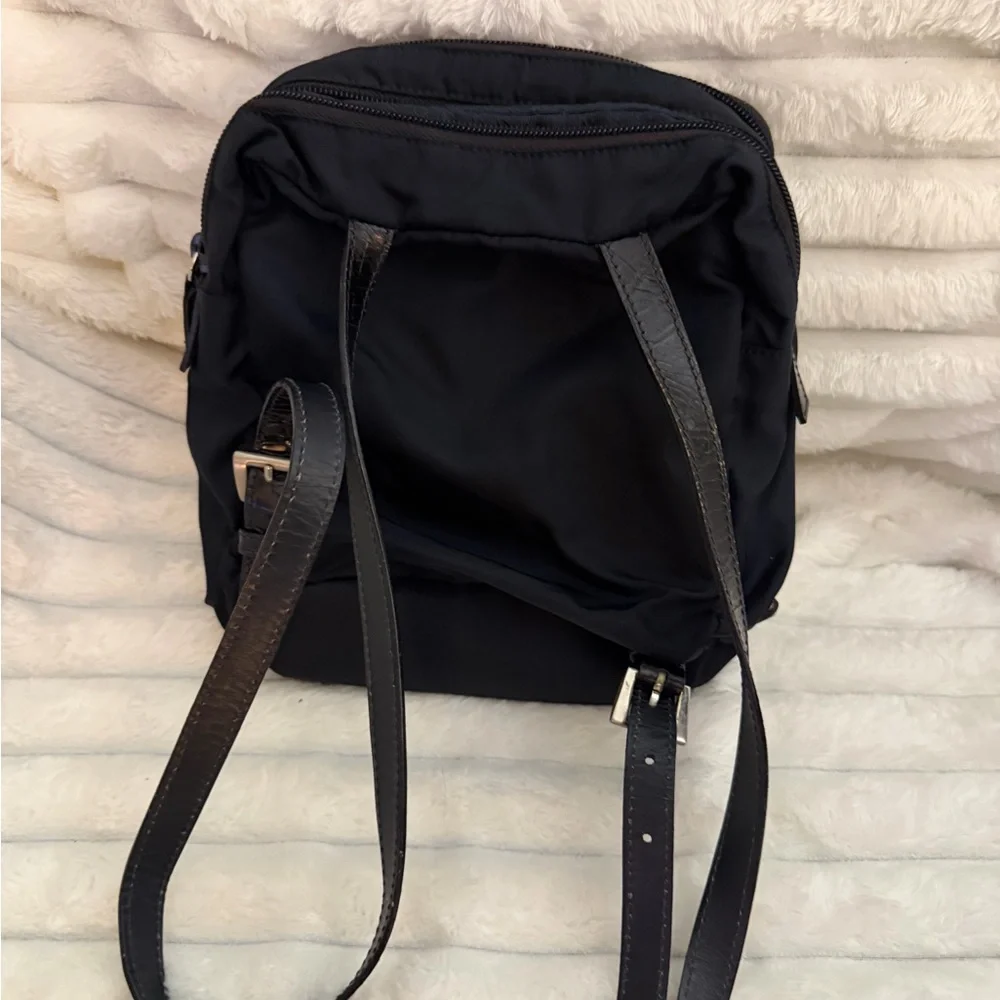 RARE ARCHIVAL Prada Tessuto Nylon & Croc Embossed mini backpack