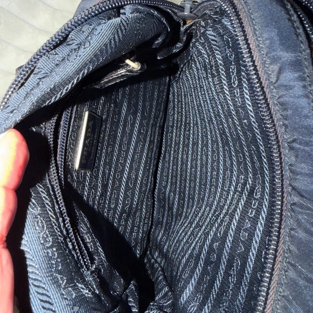 RARE ARCHIVAL Prada Tessuto Nylon & Croc Embossed mini backpack