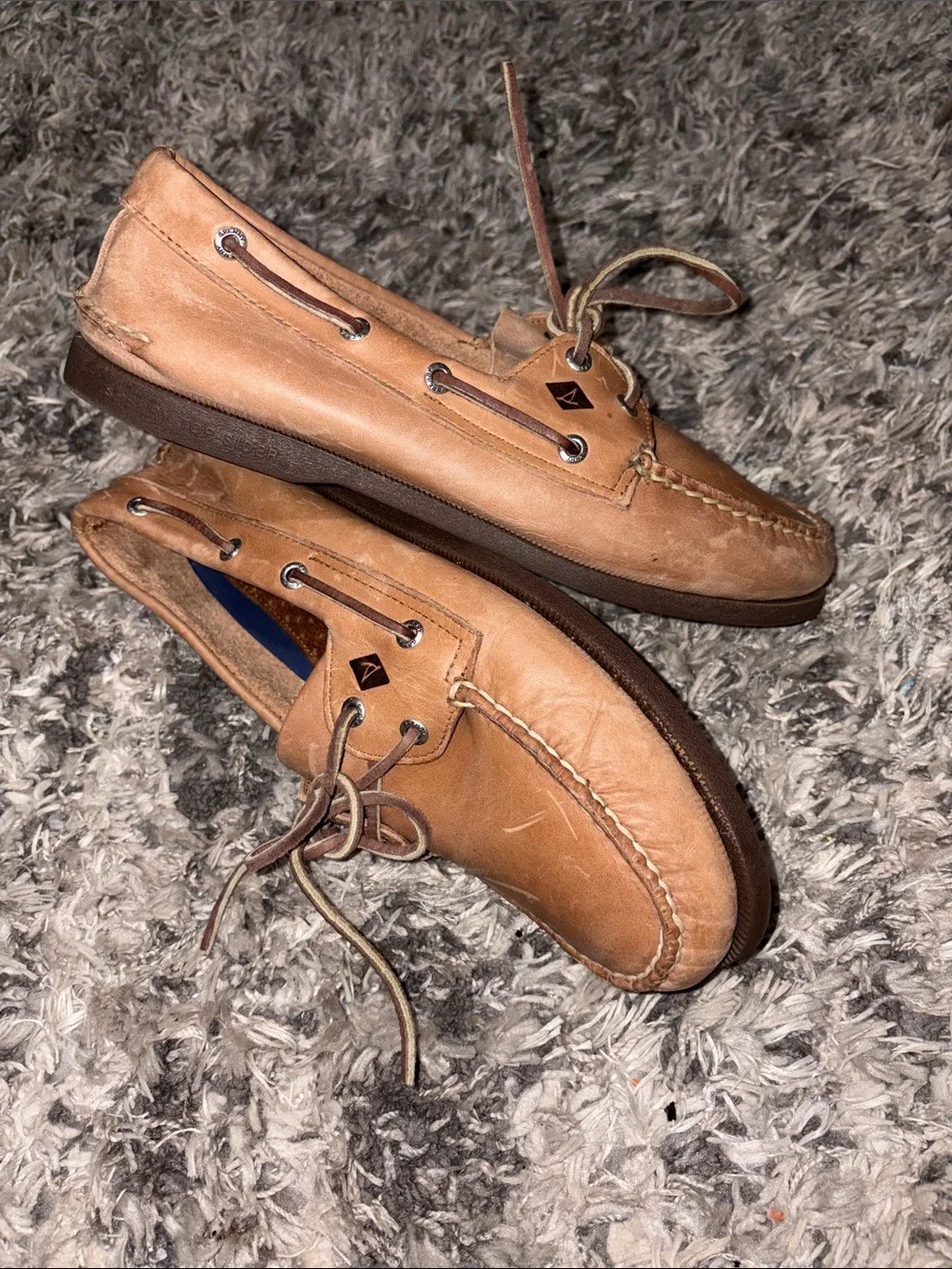 Sperry Authentic Original Brown Leather Moccasin Comfort Boat Shoes Mens 10.5