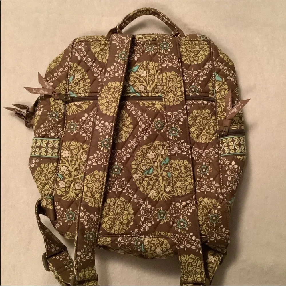 Vera Bradley Brown, Turquoise & Lime Quilted Backpack