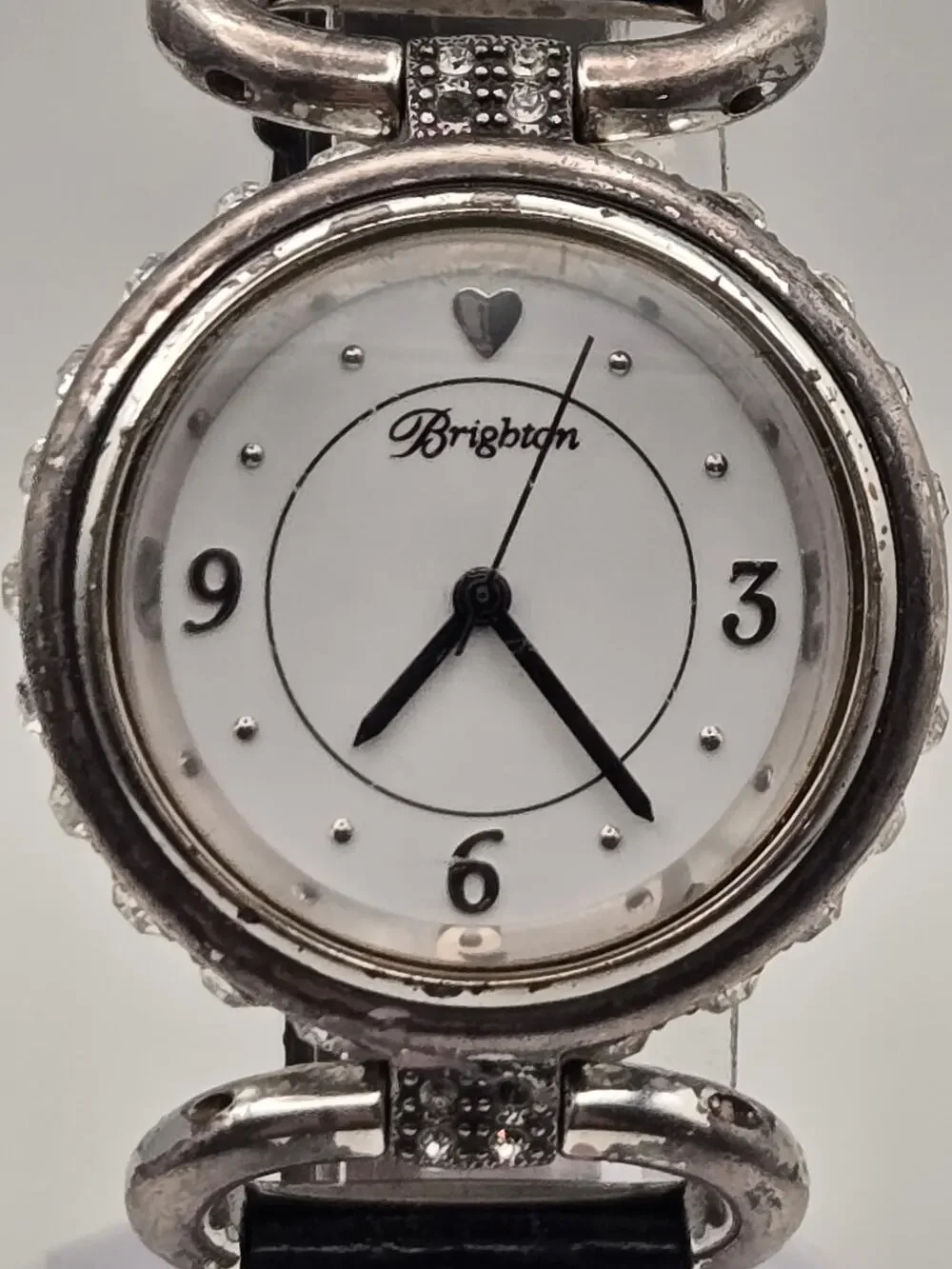 Brighton Cologne Watch, Silver-Tone Case, Leather Band