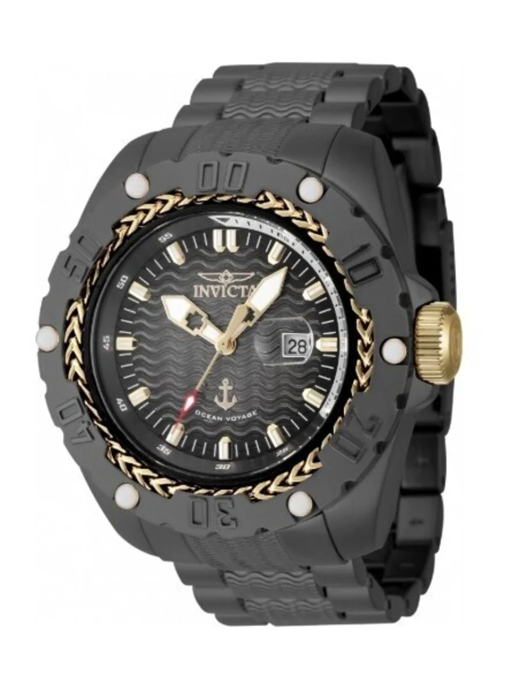 Invicta Ocean Voyage Black Gold Bezel Stainless Steel, 52mm (47743)