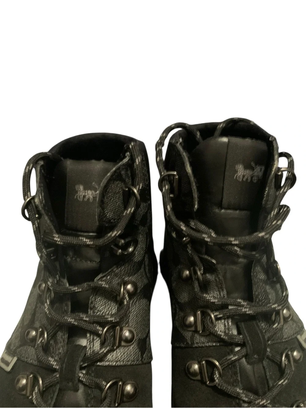 Black High-Top Coach Lace-Up Sneaker boots size 10.5 Mens