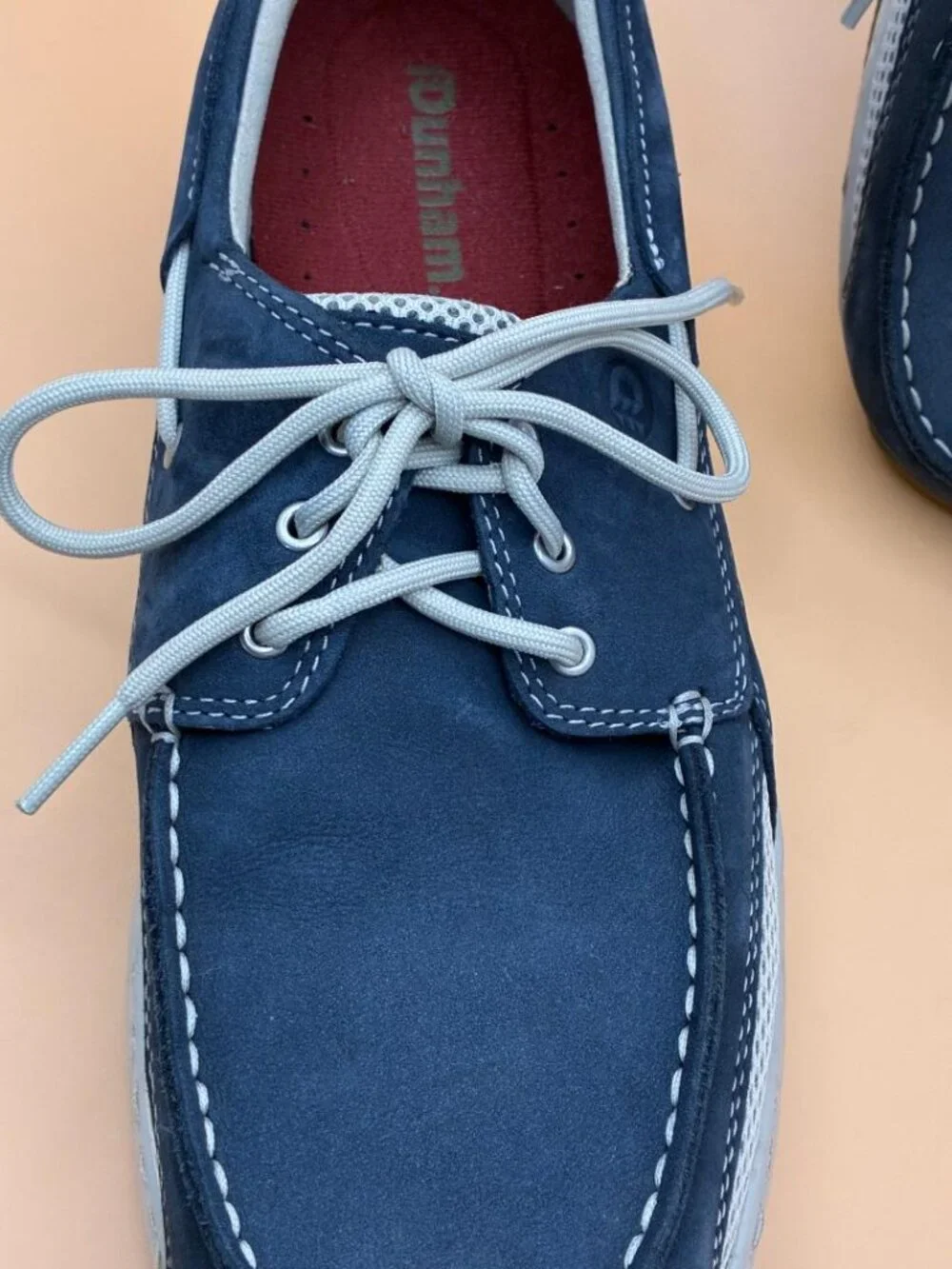 *EUC* Dunham Mens Blue Suede & Mesh Captain Boat Shoe Loafers Slip-ons, Sz 9D